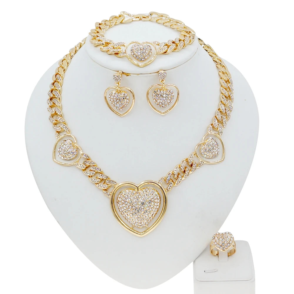 Zhuerrui Dubai Bridal Pendant Chain Jewelry Necklace Fashion Wedding Accessories Jewelry Set Z0013