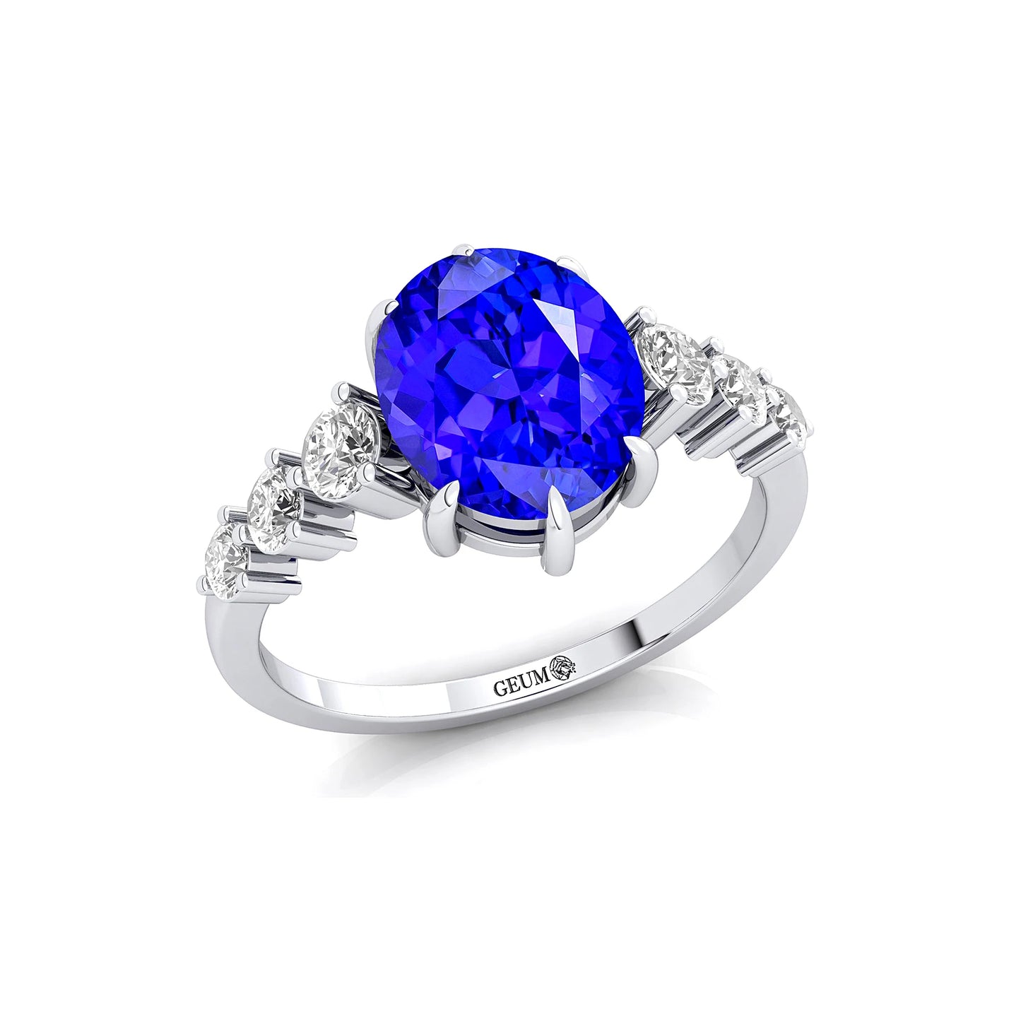 Newly Arrived Natural Tanzanite Gemstone Ring With Solid Gold & Real Diamonds Fine Cluster Rings Weddings OEM Wholesale Price