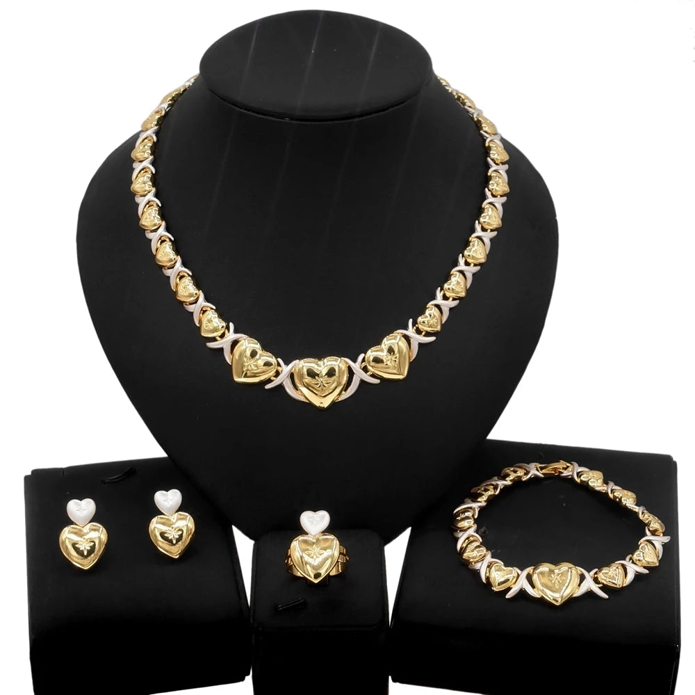Zhuerrui New Exquisite Beautiful Necklace I Love You Costume Jewelry Set Little Girls Child Kids Xoxo Jewelry Sets Z0055