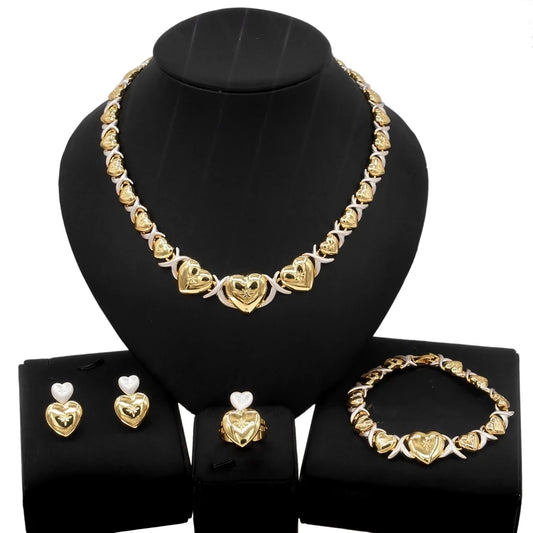 Zhuerrui New Exquisite Beautiful Necklace I Love You Costume Jewelry Set Little Girls Child Kids Xoxo Jewelry Sets Z0055
