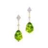 Cute Dainty Stud Earrings 18k Solid Gold Natural Peridot Gemstone Certified Real Diamonds Drop Earrings For Women Anniversary