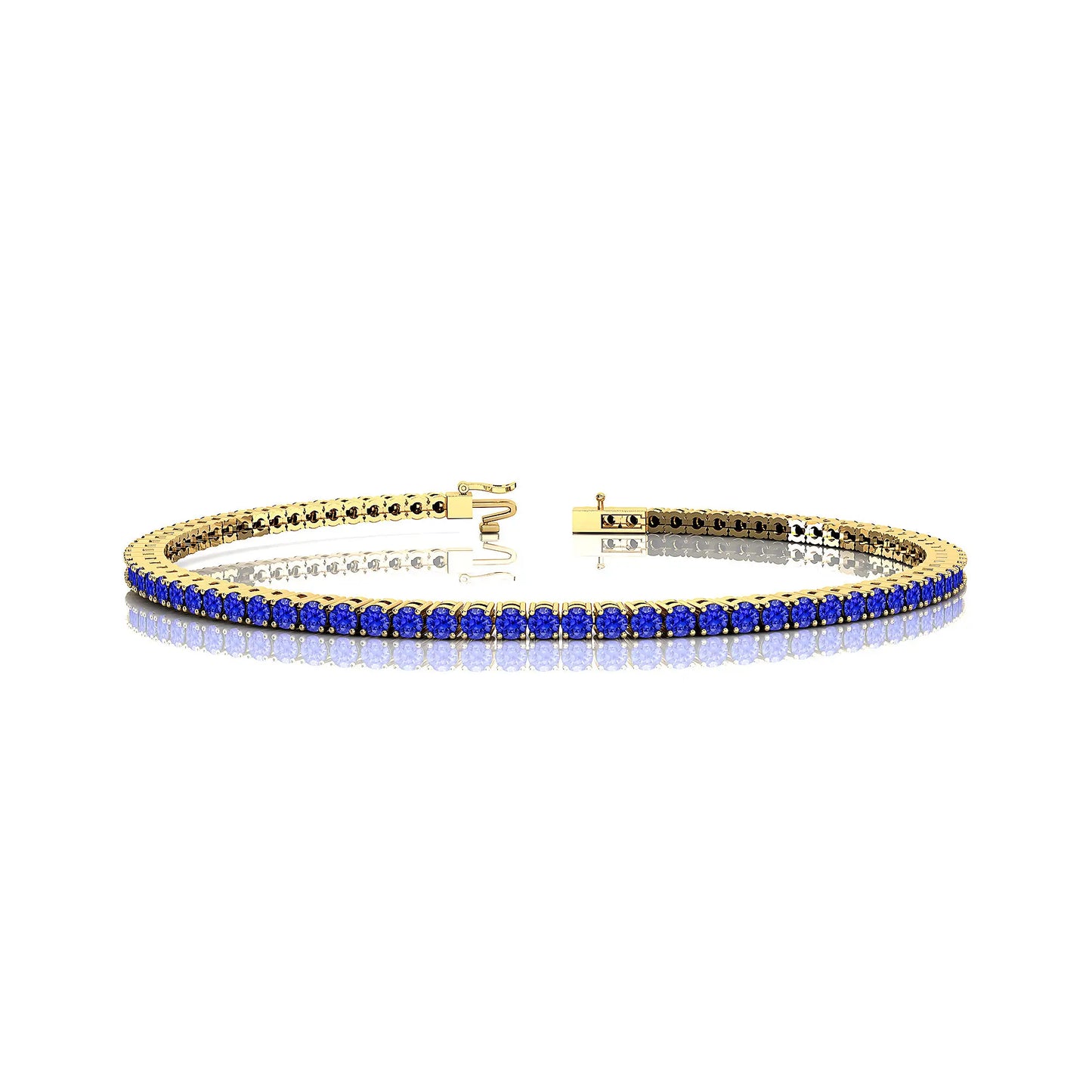 Top-Rated Supplier 14K Yellow Gold Prong Set Natural Tanzanite Tennis Chain Bracelet 2MM Bridal Gift Certified