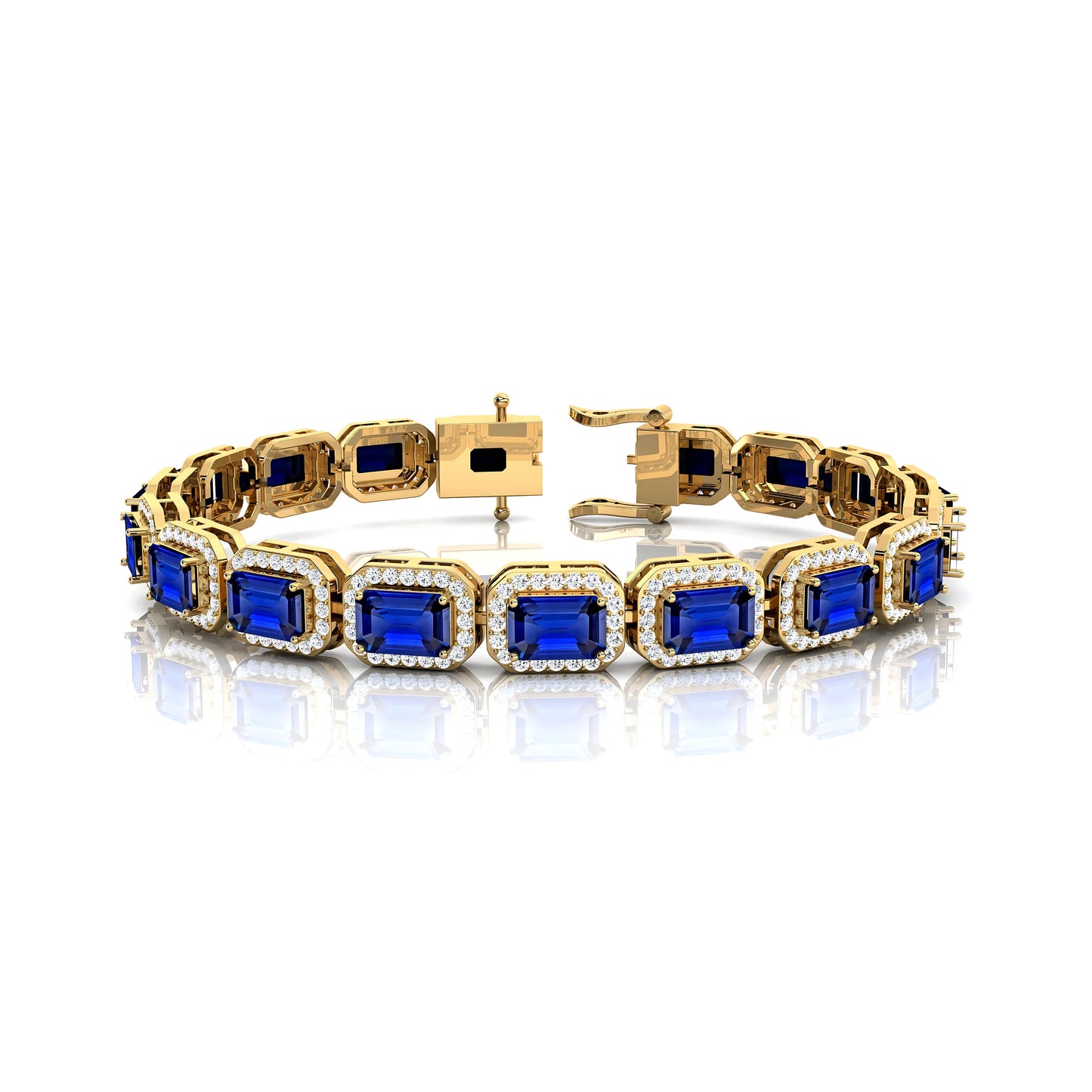 Best Selling Octagon Cut Diamond Tennis Bracelet 14k Solid Gold Fine Jewelry Gift for Party Occasions