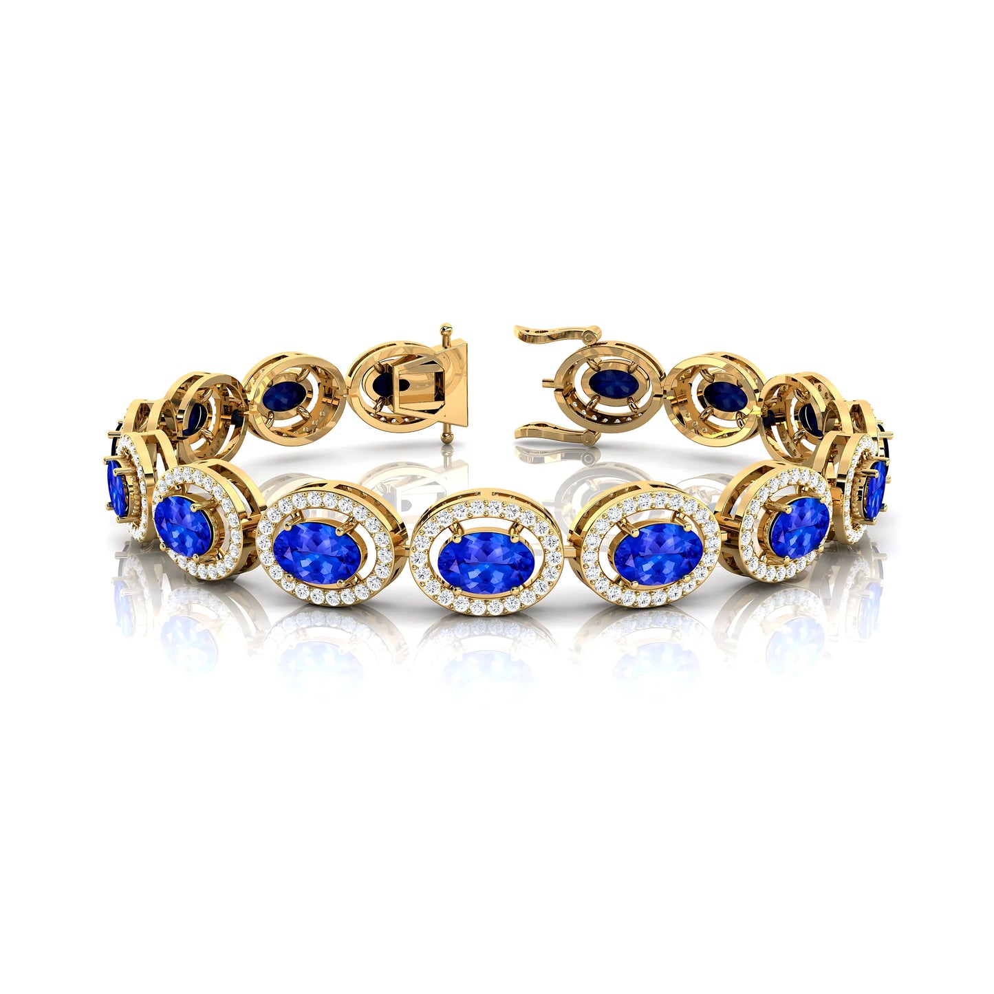 Elegant 14k Gold Natural Tanzanite With Diamond Bracelet Fine Chain 2025 Prong Setting Real Tanzanite Gemstone Tennis Bracelets