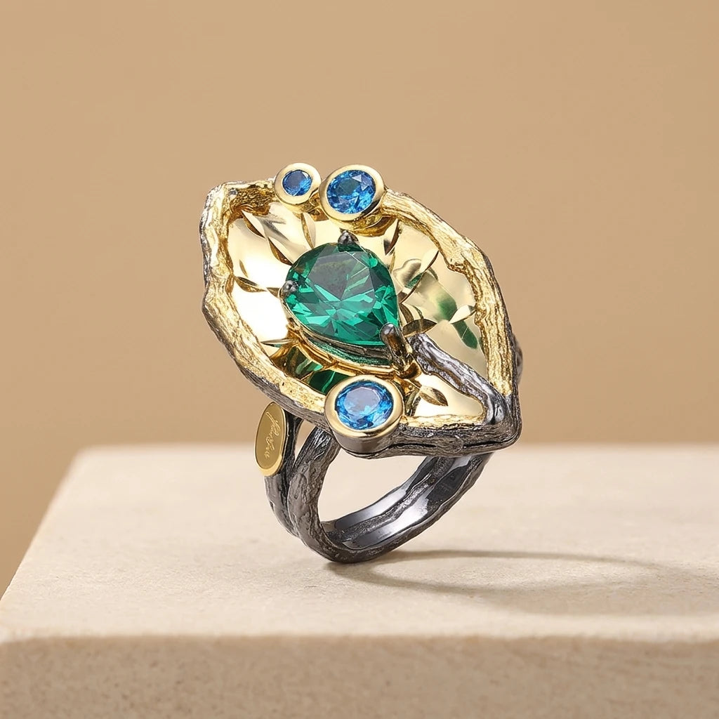 Handmade Latest Unique Designs 925 Sterling Silver Ring with Spinel Stone