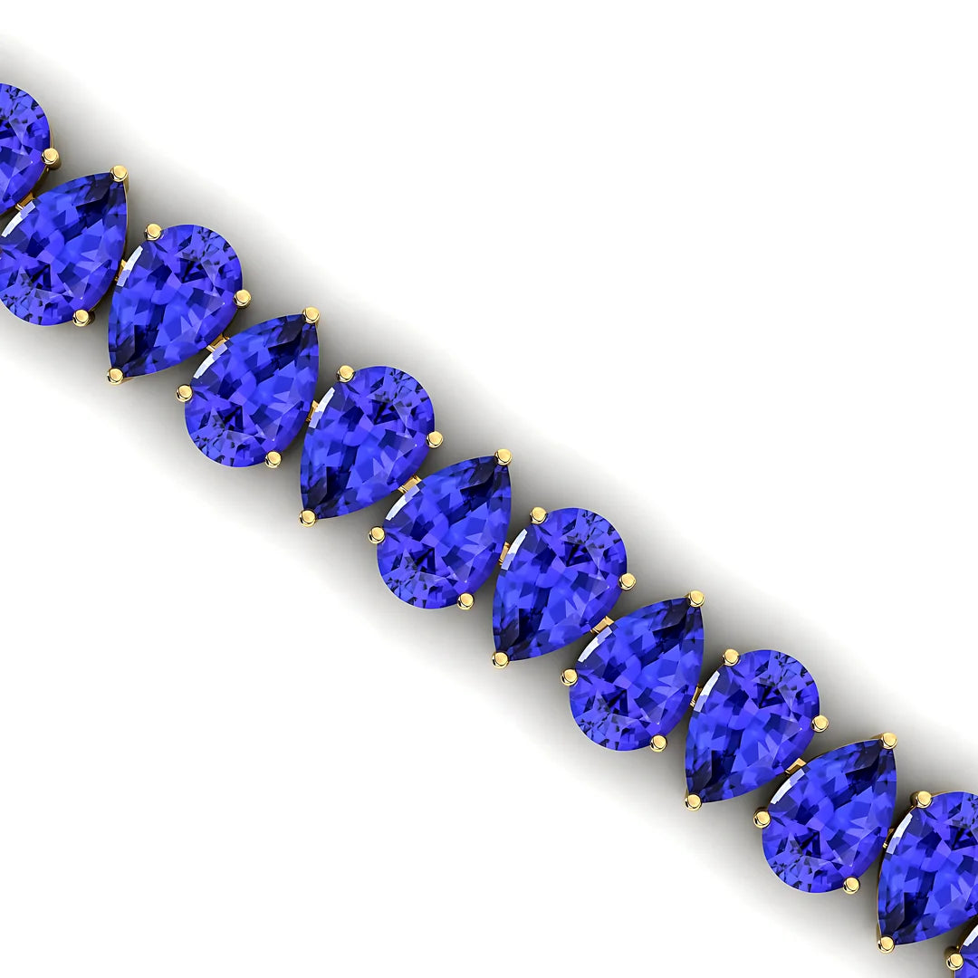 Customized Blue Tanzanite Tennis Bracelet Elegant December Birthstone Gift 14K Rose Gold Prong Setting Charm Tennis Bracelets