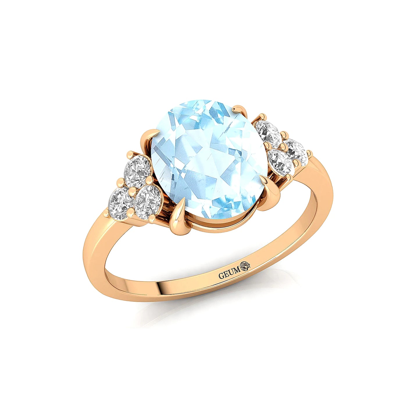 Latest Design Handmade Natural Aquamarine Gemstone Real Diamond Halo Solitaire Rings 18k Solid Gold Prong Setting Ring Jewelry