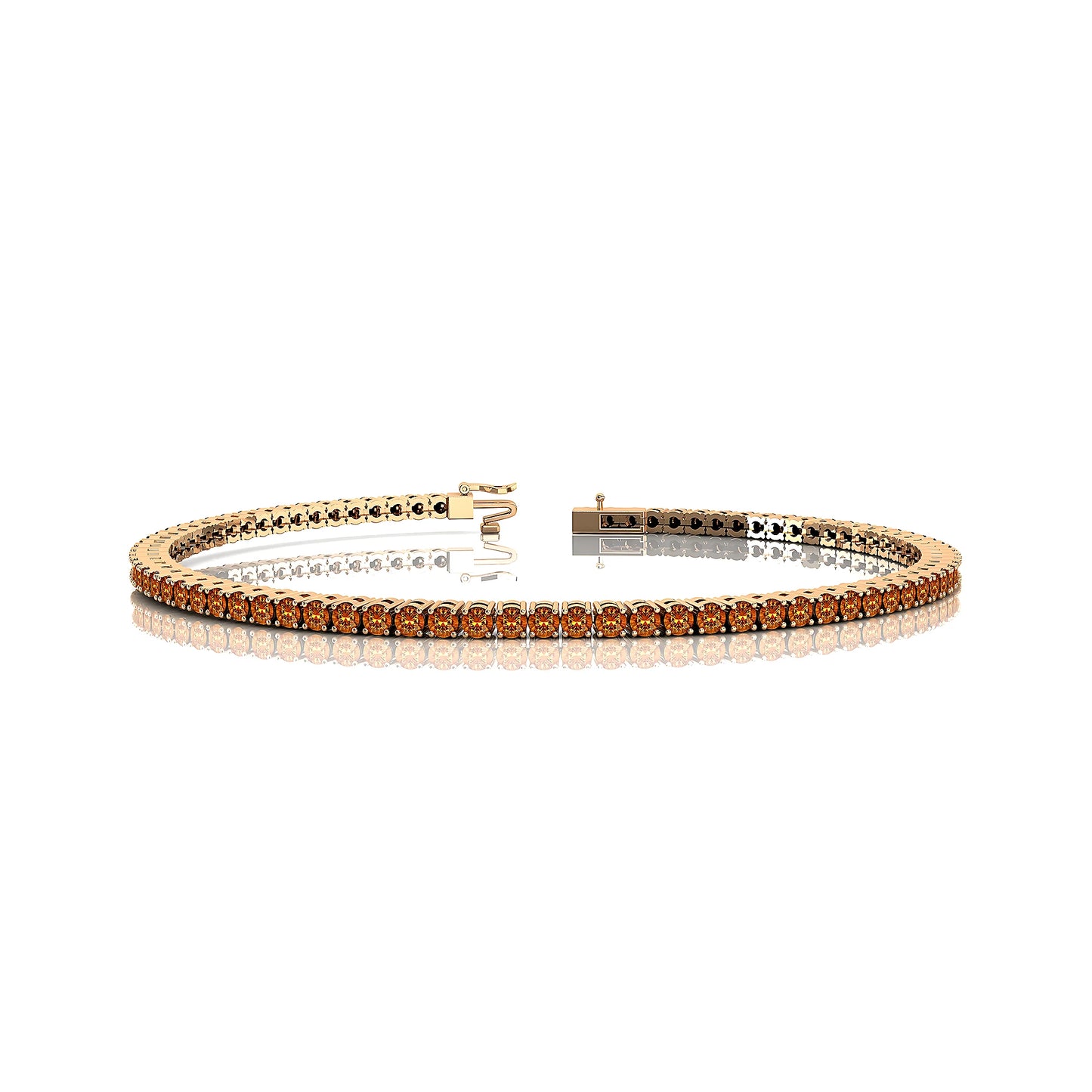 Handmade Natural Citrine Gemstone Tennis Bracelet 14K Pure Gold Fine Jewelry Ready to Ship Customizable Size Gift Option