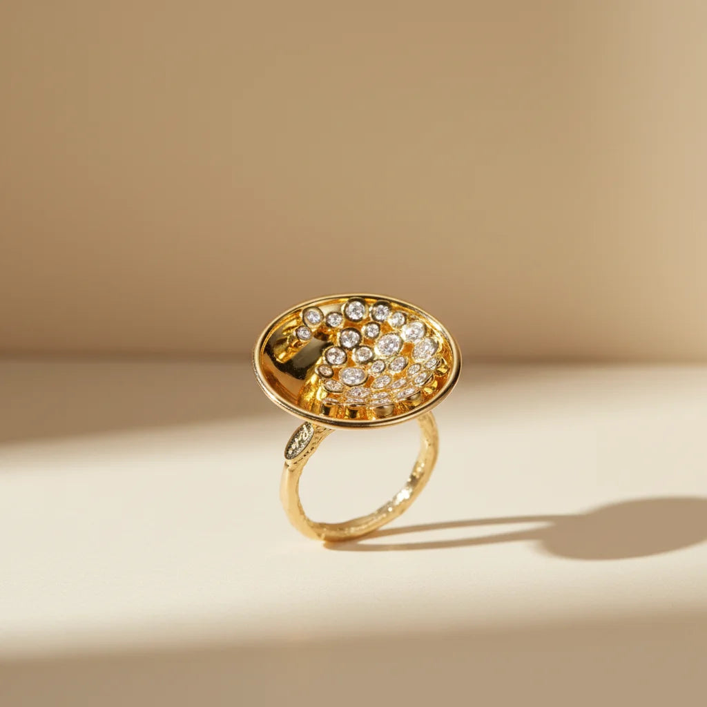 Handmade 925 Sterling Silver Finger Ring With White Zircon