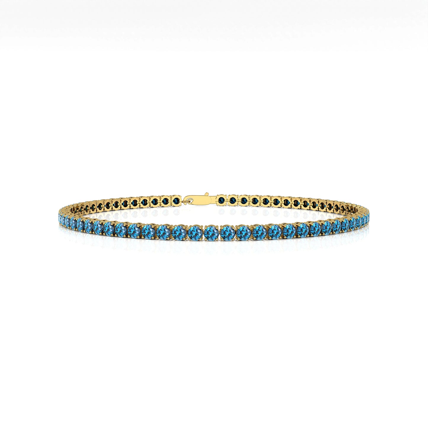 14k Gold Brilliant Cut Gemstone Tennis Bracelets Fine Jewelry Bridal Accessories Gift