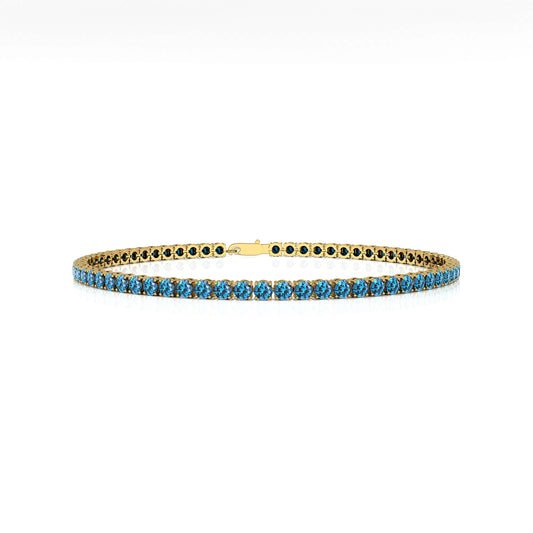 14k Gold Brilliant Cut Gemstone Tennis Bracelets Fine Jewelry Bridal Accessories Gift