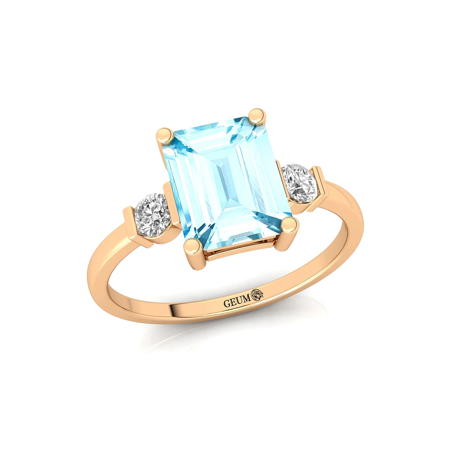 Aquamarine Engagement Ring Vintage 18k Gold March Birthstone Wedding Cluster Natural Diamond Women Party Drop Shipping