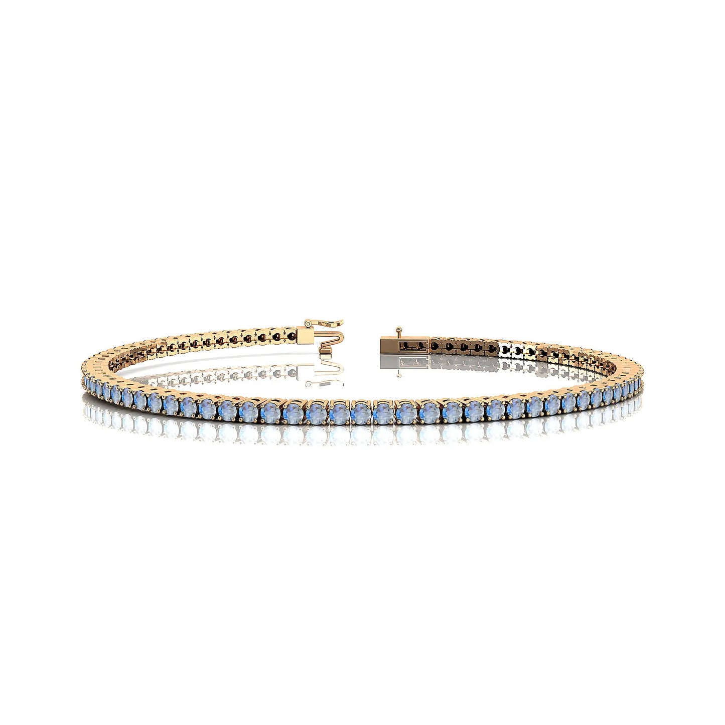 New Arrival Natural Rainbow Moonstone Cut Gemstone Tennis Chain Bracelet 14K Solid Gold Fine Jewelry Gift