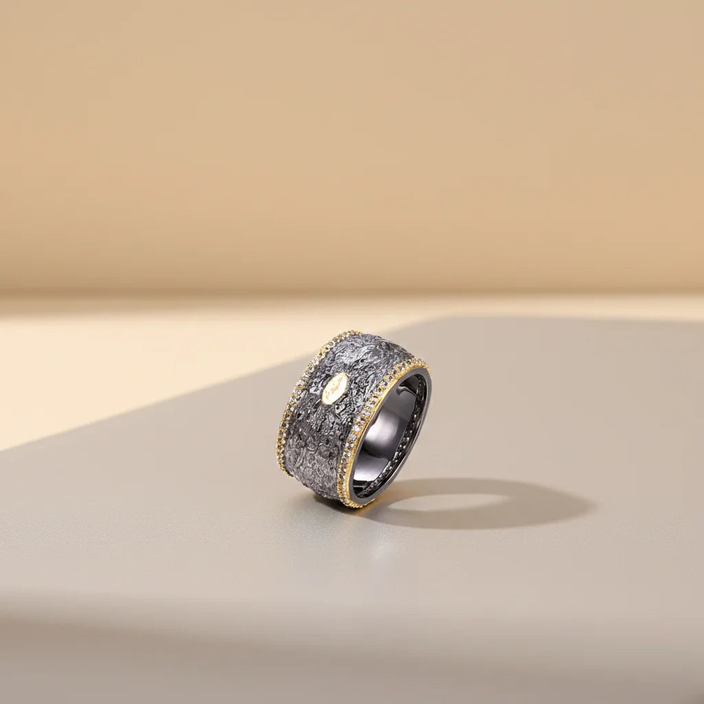 Dubai Gemstone 925 Silver Simple Gold Thumb Rings Design
