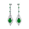 Luxurious Lab Grown Emerald Gemstone Real Diamonds Drop Dangle Earrings Solid Gold Rhodium Plated Fine Jewelry for Women Party