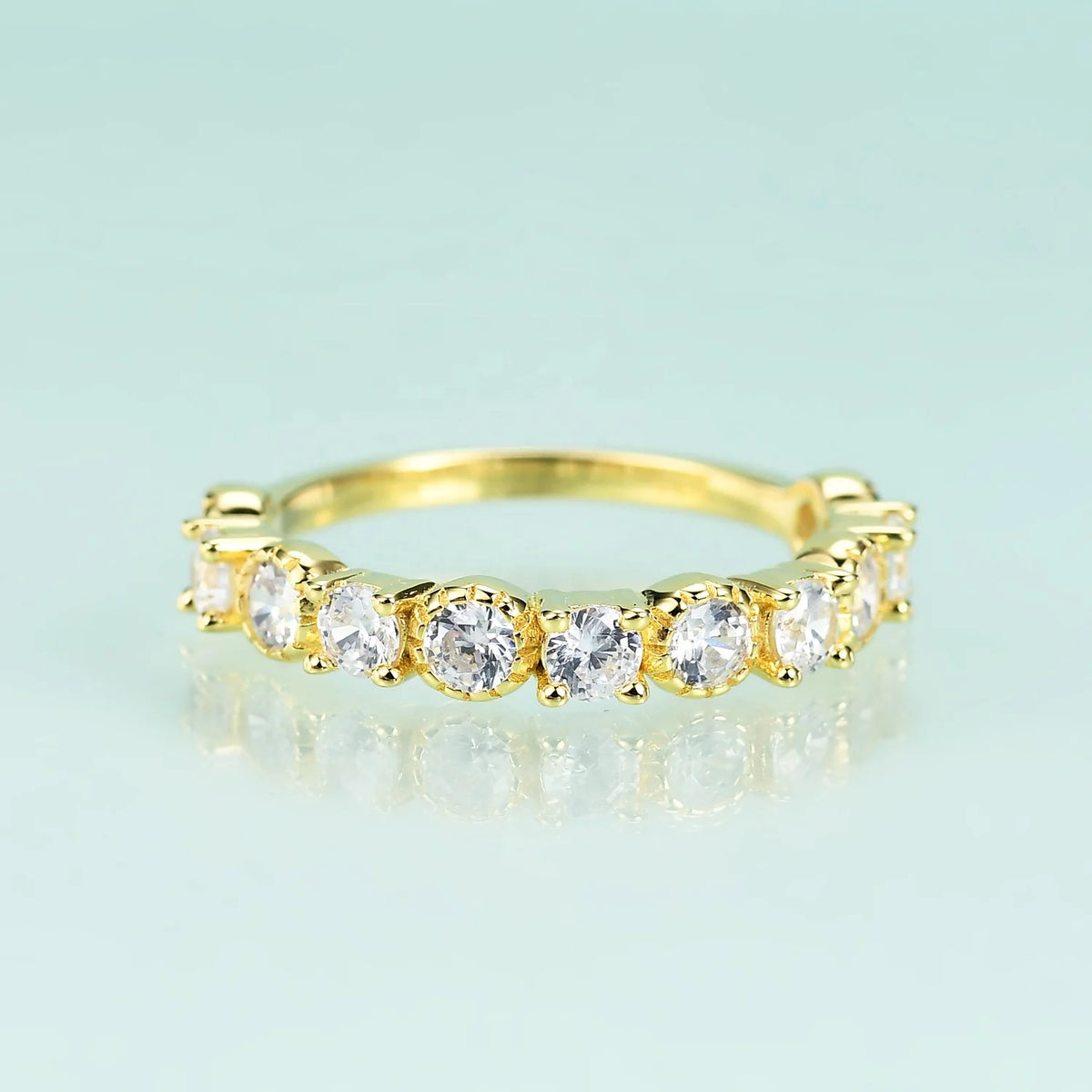 Gemfiori OL0953R Abiding Factory 925 Sterling Silver Colorful Jewelry Cz Opal Gemstone Stackable Eternity Band Ring for Girls