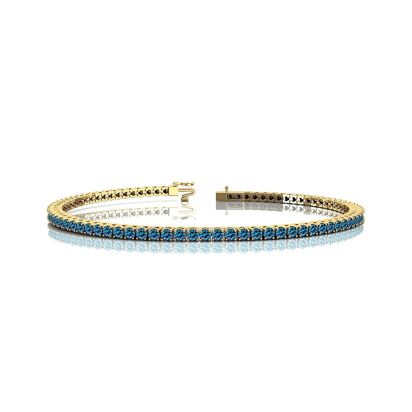 14k Gold Brilliant Cut Gemstone Tennis Bracelets Fine Jewelry Bridal Accessories Gift