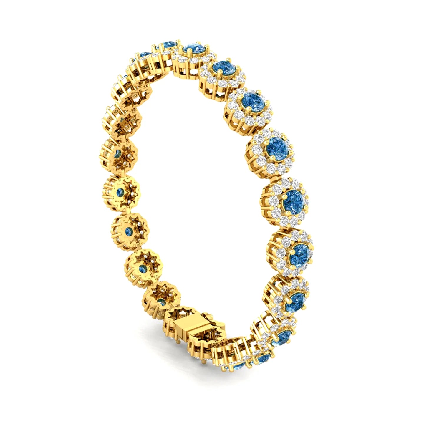 Best Selling TISHYA JEWELLERS 11.43ct Round Cut Diamond Women's Bracelet with Gold Plated 925 Sterling Silver Fine Jewelry