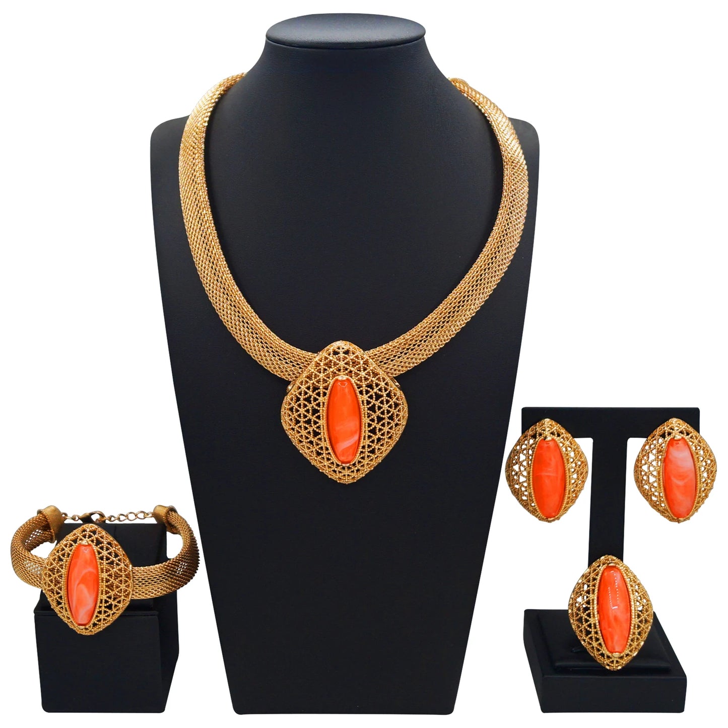 Zhuerrui Italiano Gold Designs Women Jewellery Set Party Fine Costume Jewelry Set Luxury Big Necklace Jewellery Sets HC2500314