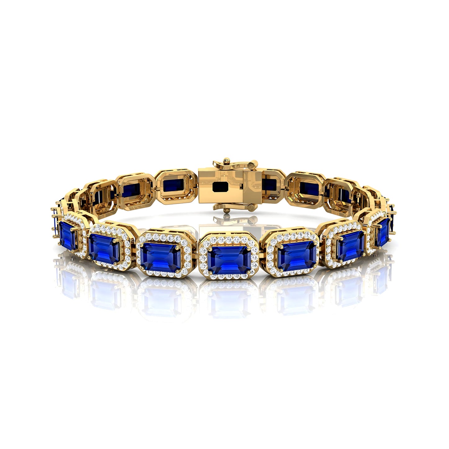 Best Selling Octagon Cut Diamond Tennis Bracelet 14k Solid Gold Fine Jewelry Gift for Party Occasions