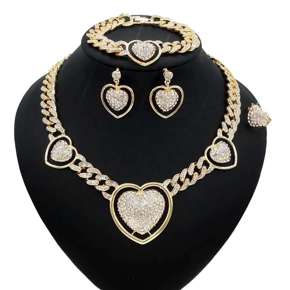 Zhuerrui Dubai Bridal Pendant Chain Jewelry Necklace Fashion Wedding Accessories Jewelry Set Z0013