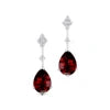 Unique Natural Red Garnet Gemstone Real Diamonds Cute Trending Earrings For Her 18k Solid Gold Rhodium Plated Bulk Price OEM ODM