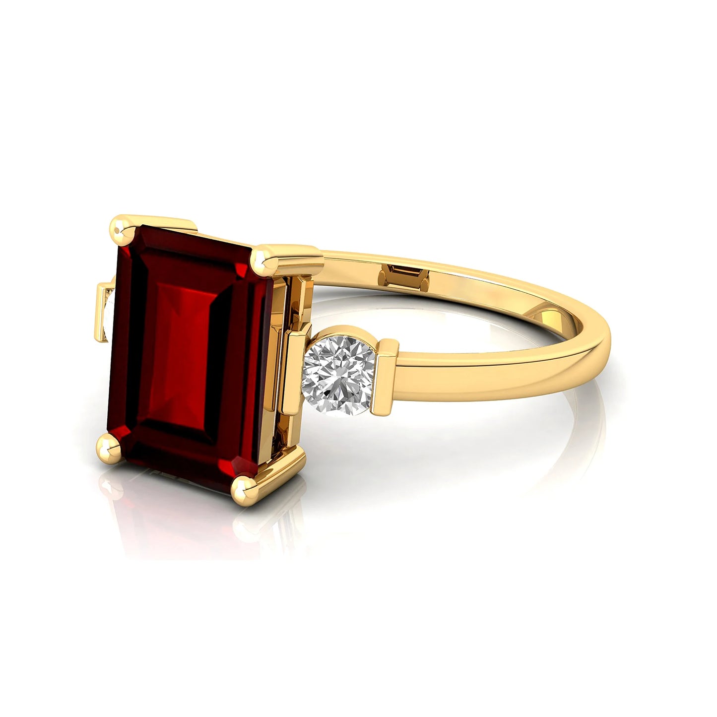 Perfect Natural Garnet Gemstone Genuine IGI Certified Diamond Halo Solitaire Ring 18k Pure Gold Luxurious Gift for Her