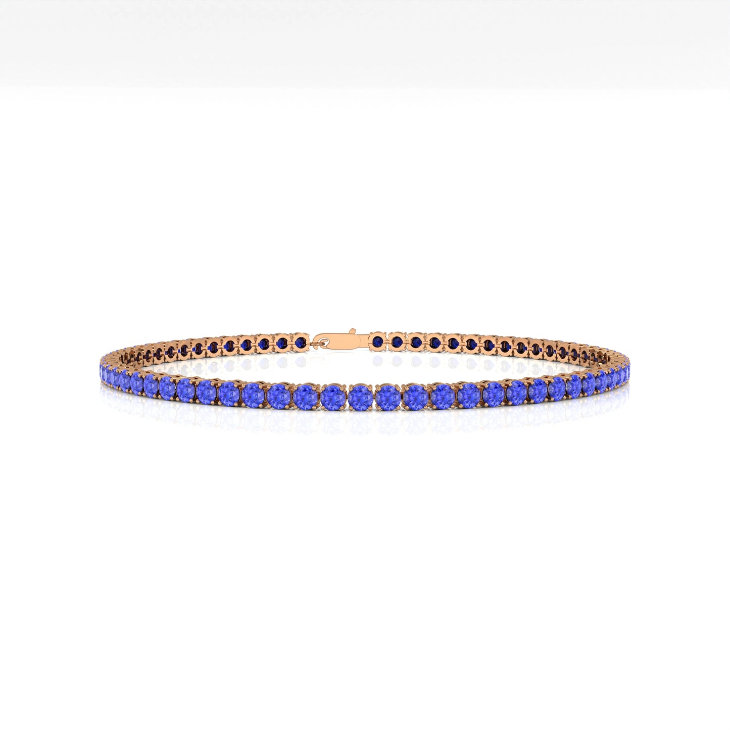 Top-Rated Supplier 14K Yellow Gold Prong Set Natural Tanzanite Tennis Chain Bracelet 2MM Bridal Gift Certified