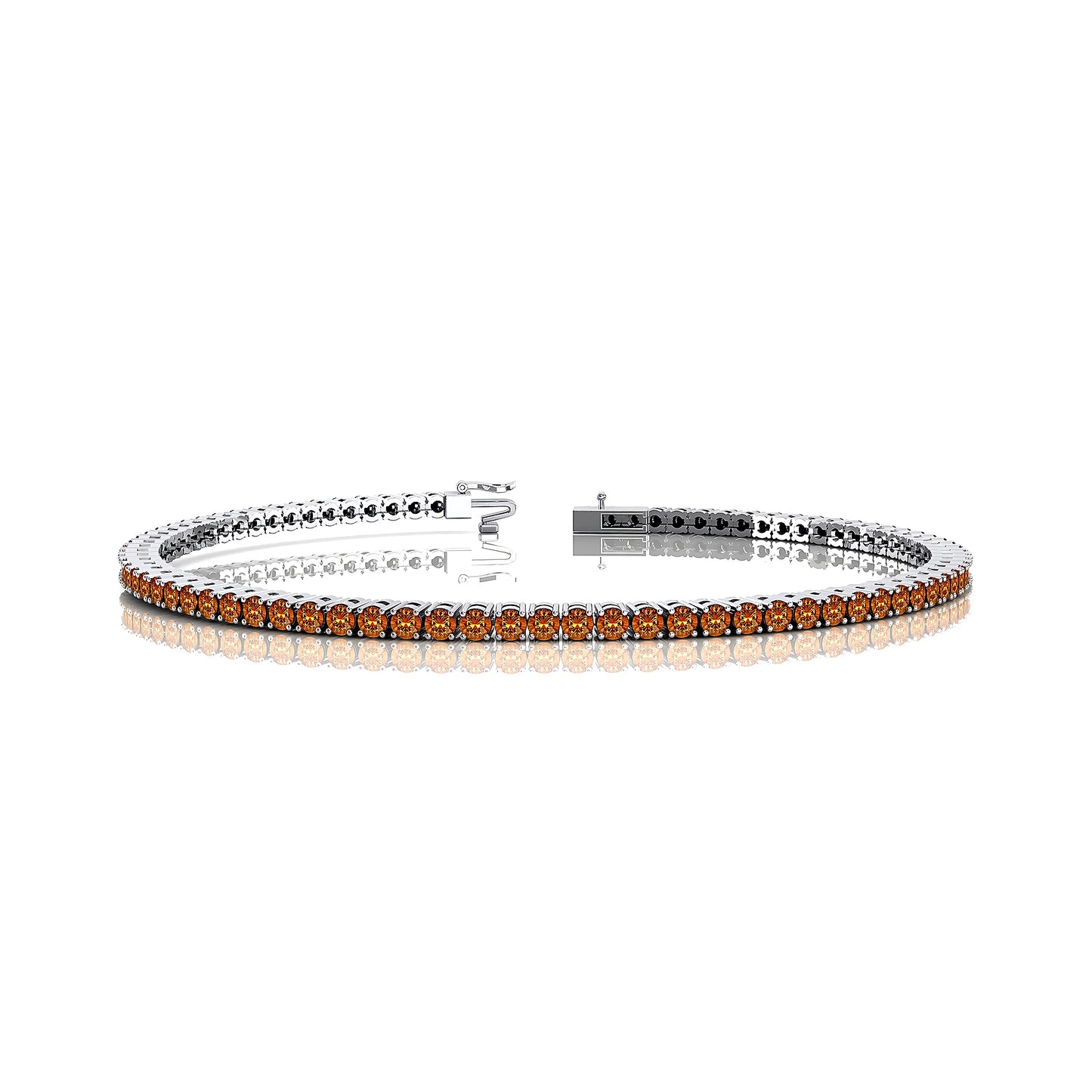 Handmade Natural Citrine Gemstone Tennis Bracelet 14K Pure Gold Fine Jewelry Ready to Ship Customizable Size Gift Option
