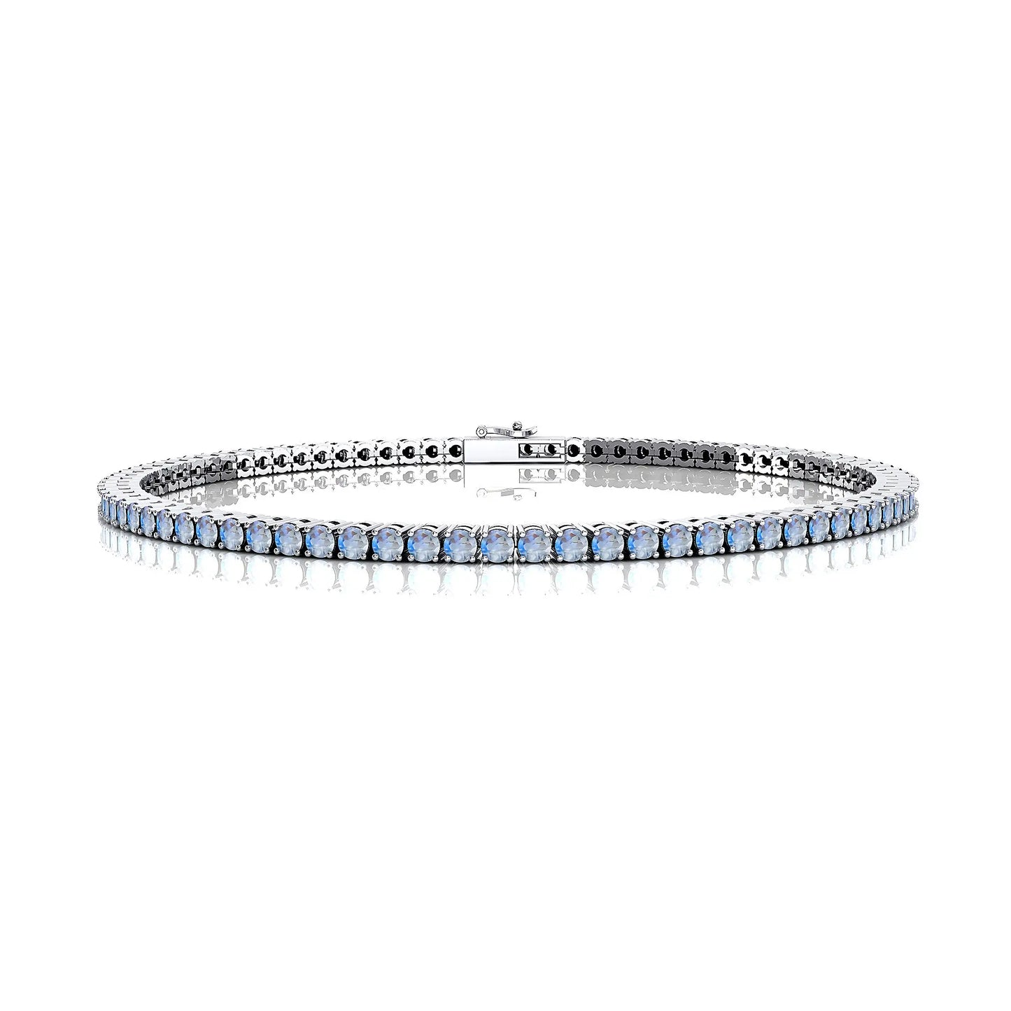 New Arrival Natural Rainbow Moonstone Cut Gemstone Tennis Chain Bracelet 14K Solid Gold Fine Jewelry Gift