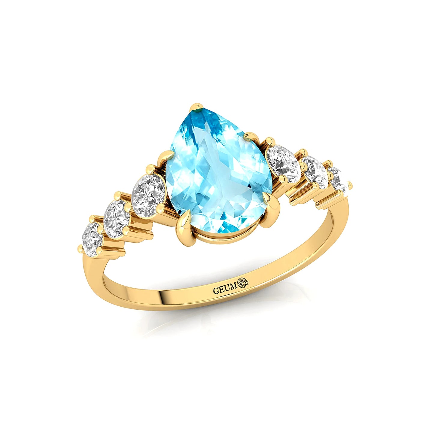 Trending 14k Solid Gold Natural Aquamarine Gemstone Genuine IGI Certified Diamonds Ring Flawless Luxury Women Wedding Party Ring