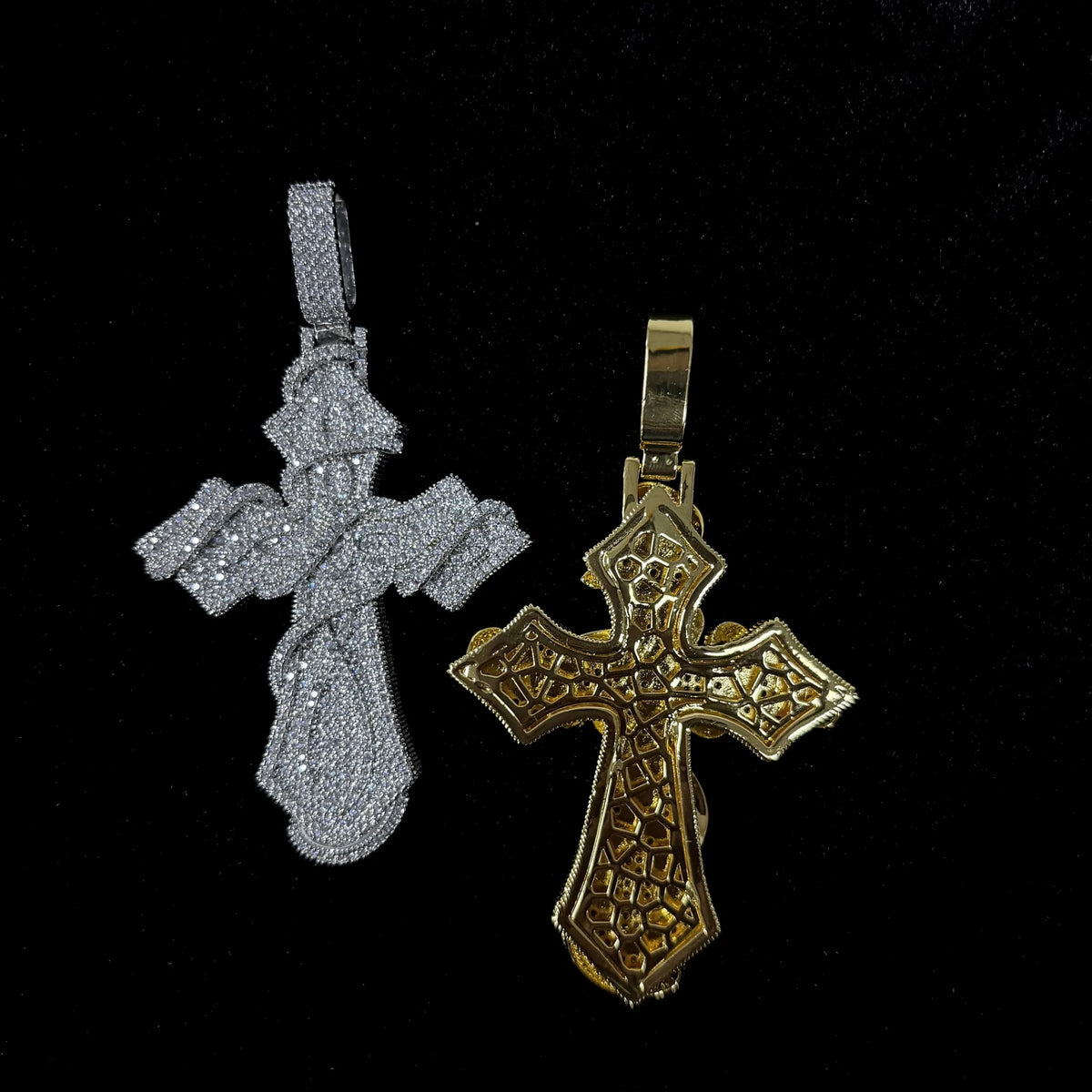 Hip Hop Jewelry Thorns With Cross Pendant Brass Zircon Iced Out Religious Jewelry for Men Women Hip Hop Pendant
