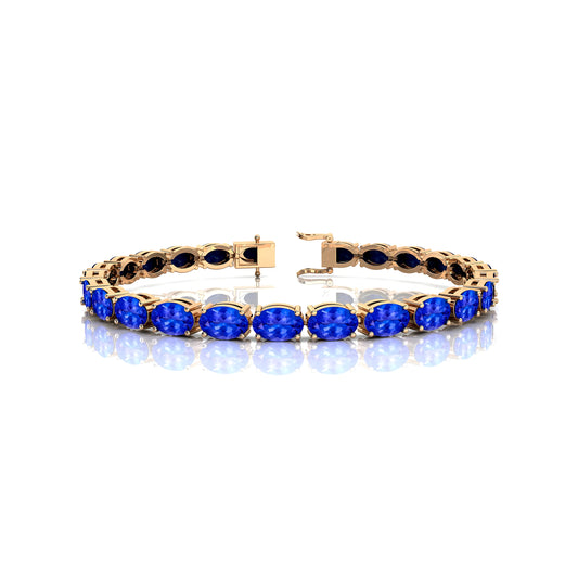 2025 Trendy Design Oval Cut Natural Tanzanite 14k Gold Tennis Bracelets Dainty Elegant Unisexual Tennis Bracelets Wholesaler