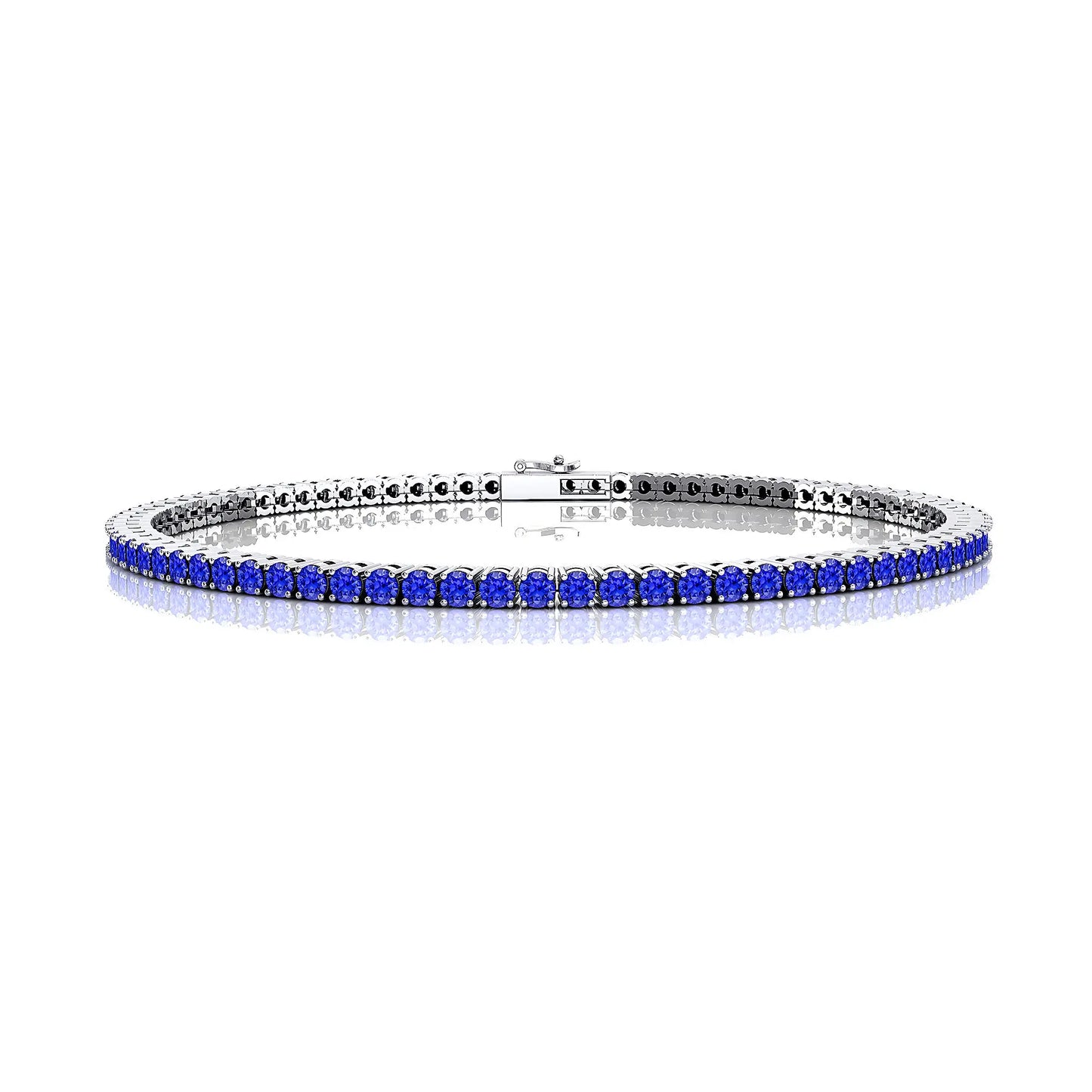Top-Rated Supplier 14K Yellow Gold Prong Set Natural Tanzanite Tennis Chain Bracelet 2MM Bridal Gift Certified