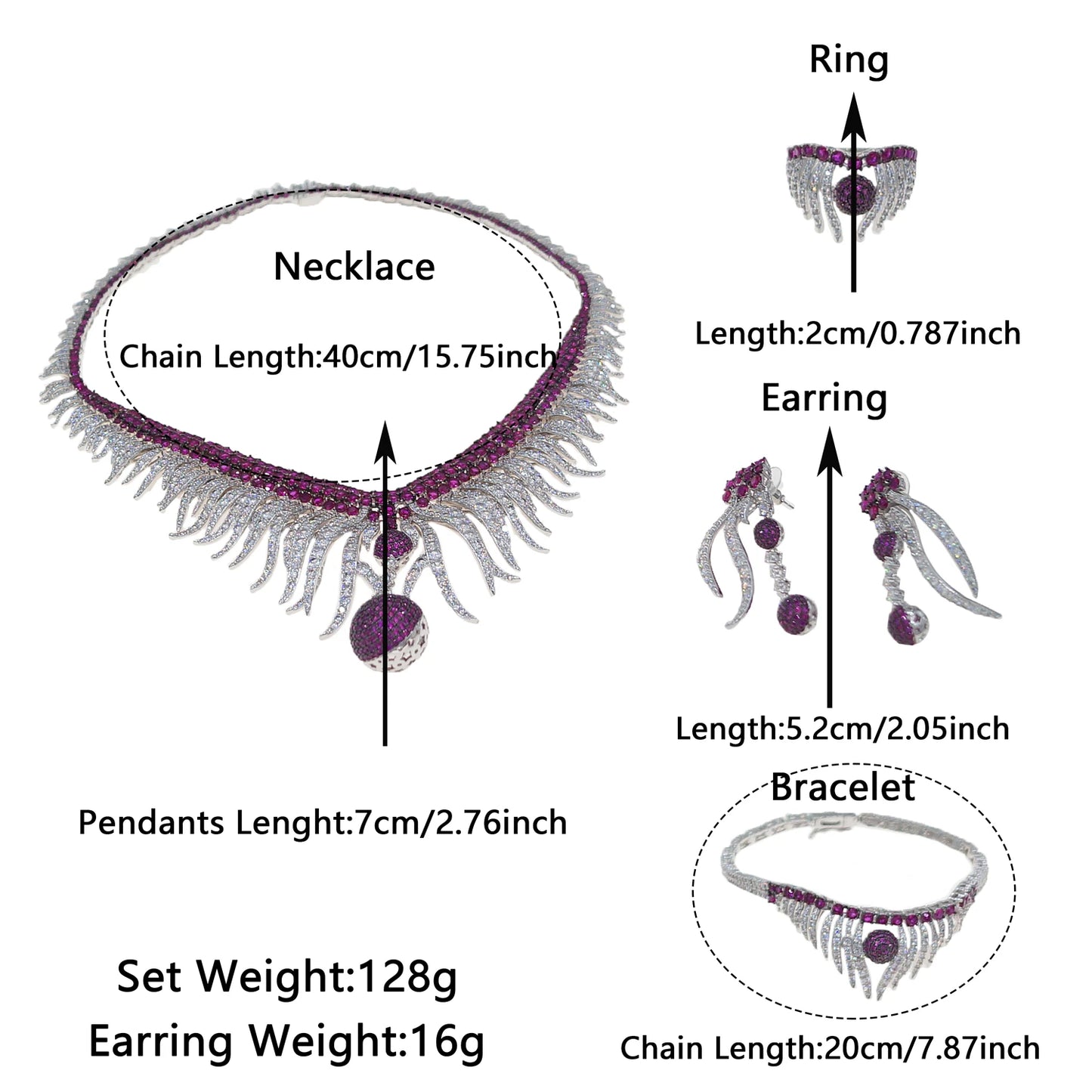 Zhuerrui New Design Sense Jewelry Set American High-end Diamond Series Ladies Classic Inheritance Wedding Four SetsHZ24018196