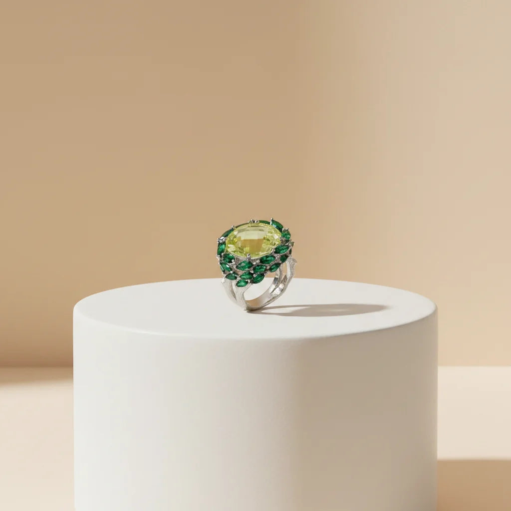Lucky Stone 925 Sterling Silver Finger Rings for Women