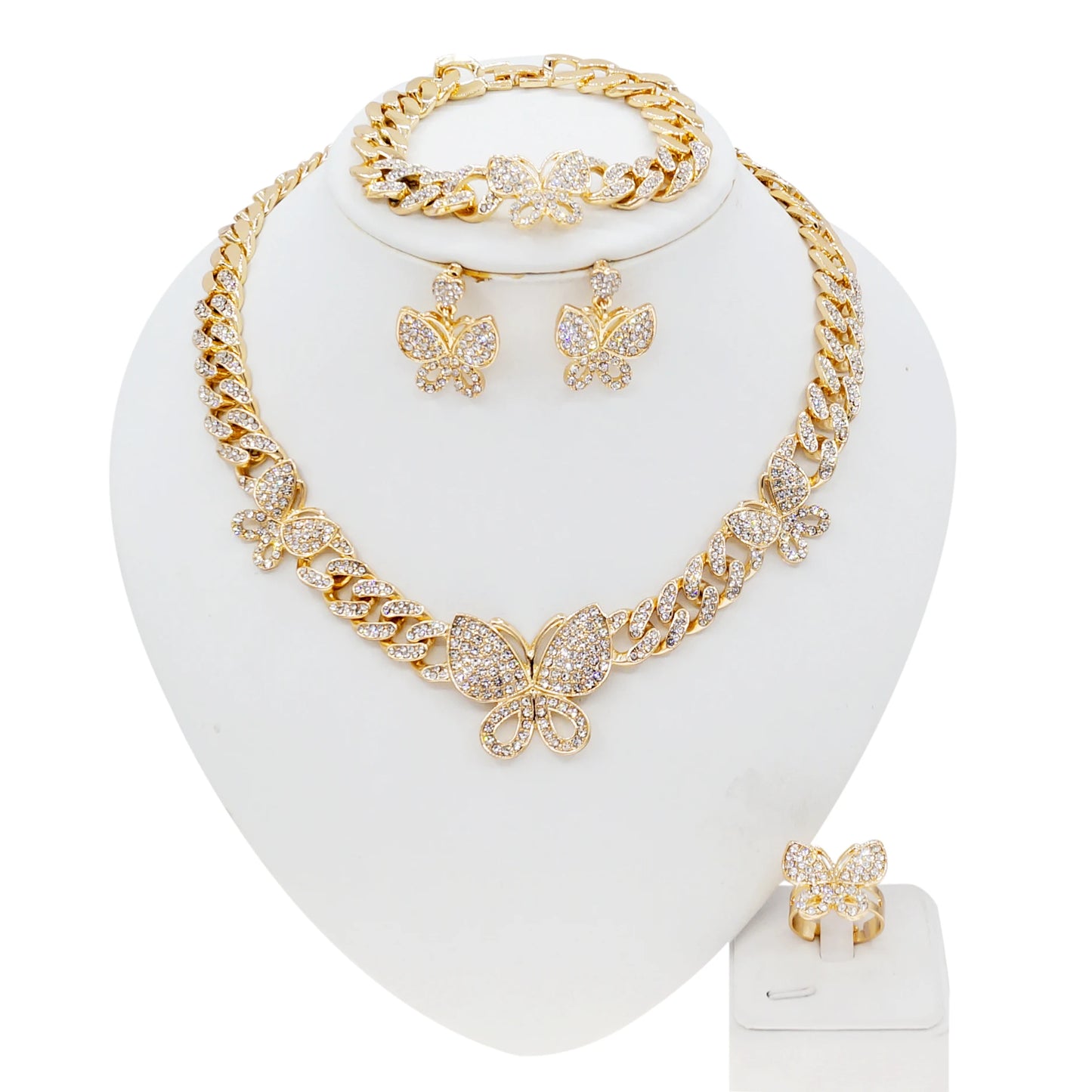 Zhuerrui Fashion 24K Gold Plated Jewelry Sets Flower Design Necklace Bangle Wholesale Brazilian Gold Plated Costume Access Z0015