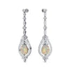 Personalized Fine Fashionable Wedding Party Jewelry 18K Gold Natural Ethiopian Opal Gemstone Real Diamond Dangle Drop Earrings