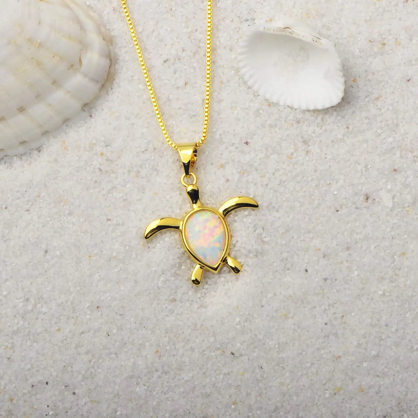 Tiktok Ins Fashionable Sporty Christian Gold Plated Brass Copper Alloy Link Chain Animal Shape Opal Pendant Necklace for Party