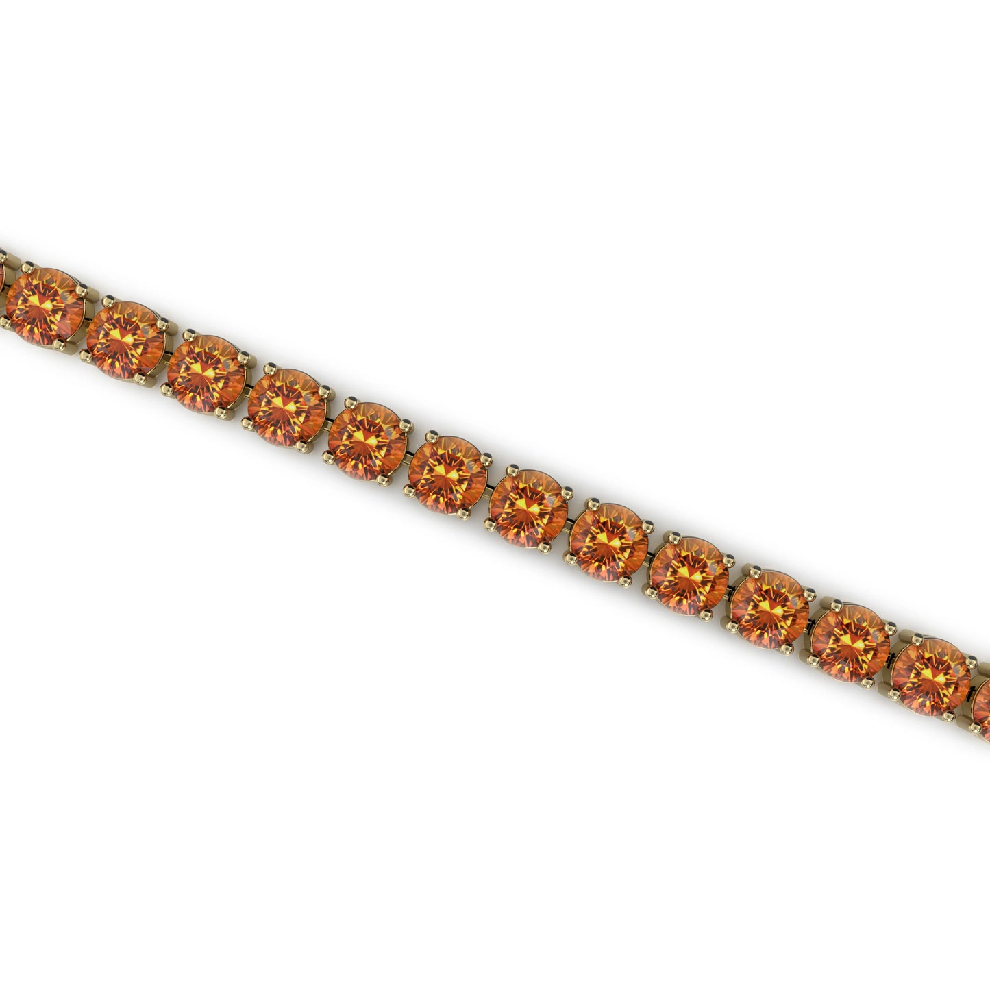 Handmade Natural Citrine Gemstone Tennis Bracelet 14K Pure Gold Fine Jewelry Ready to Ship Customizable Size Gift Option