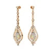 Personalized Fine Fashionable Wedding Party Jewelry 18K Gold Natural Ethiopian Opal Gemstone Real Diamond Dangle Drop Earrings