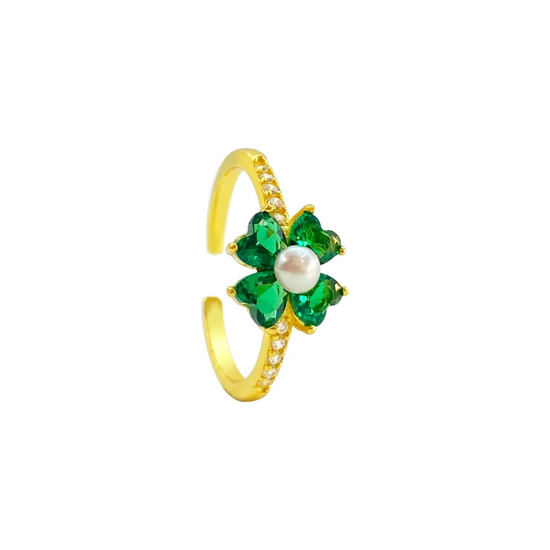ArtistA Yinshiqi 925 Silver Jewelry Set for Women 18K Gold Plated Flower Green Zircon Hoop Earrings Necklace Bracelet Parties Weddings
