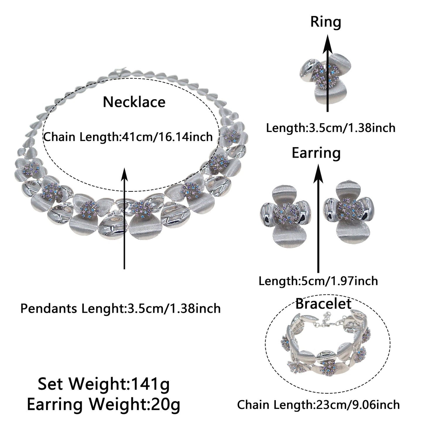 Zhuerrui New Design Sense Jewelry Set American High-end Diamond Series Ladies Classic Inheritance Wedding Four SetsHZ24743167