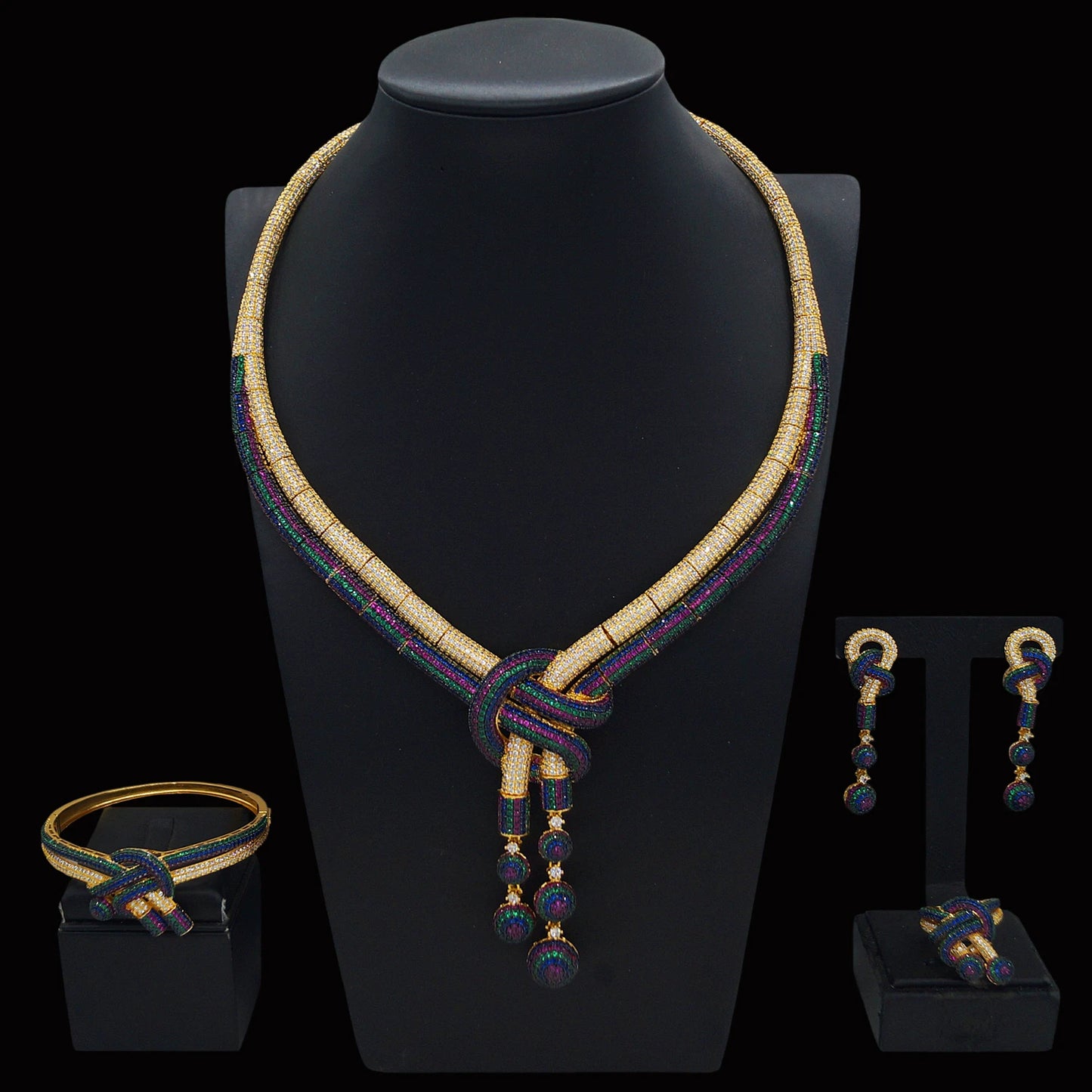 Zhuerrui New Design Sense Jewelry Set American High-end Diamond Series Ladies Classic Inheritance Wedding Four SetsHZ24019236