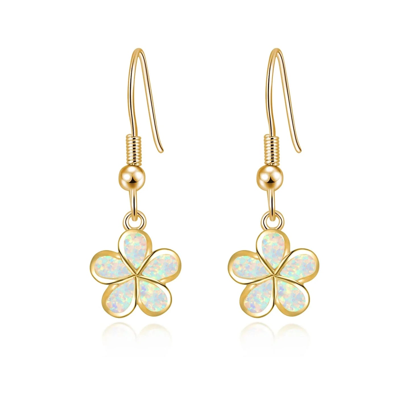 TikTok ins European and American style Opal blue women's Australian opal flower earrings Opal earrings wholesale