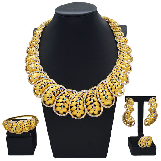 Zhuerrui New Design Sense Jewelry Set American High-end Diamond Series Ladies Classic Inheritance Wedding Four SetsHZ24746228