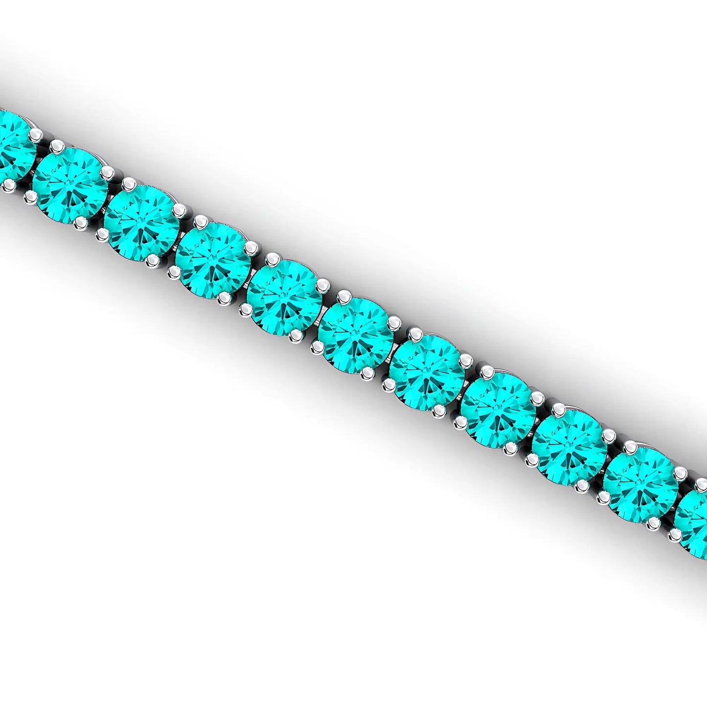 Luxurious 14K Gold Lab Grown Paraiba Tourmaline Tennis Bracelet 2 Ctw Gift Party Contemporary Minimalist Design Daily Wear