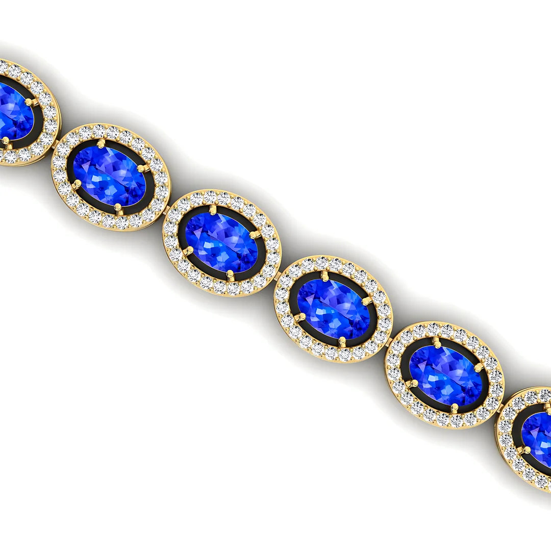 Elegant 14k Gold Natural Tanzanite With Diamond Bracelet Fine Chain 2025 Prong Setting Real Tanzanite Gemstone Tennis Bracelets