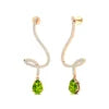 18k Solid Gold Cute Dangling Drop Earrings Natural Peridot Gemstone and Real Diamonds Luxurious Wedding Earrings For Wife ODM