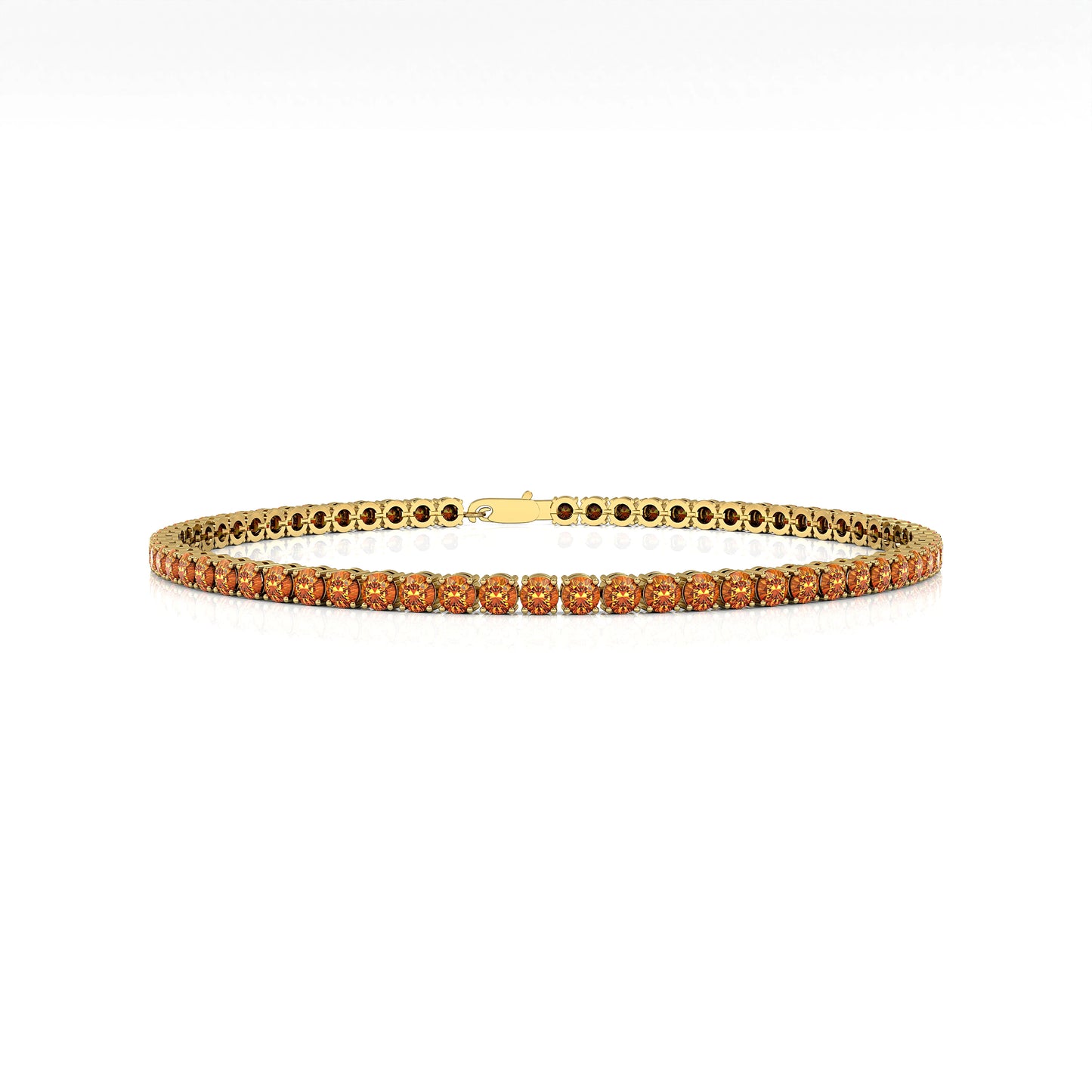 Handmade Natural Citrine Gemstone Tennis Bracelet 14K Pure Gold Fine Jewelry Ready to Ship Customizable Size Gift Option